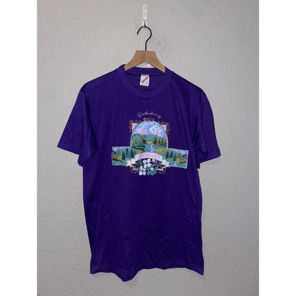 Vintage Gatlinburg Tennessee Shirt Mountain Graphic Tee 90s VTG jerzees Large - Picture 1 of 12
